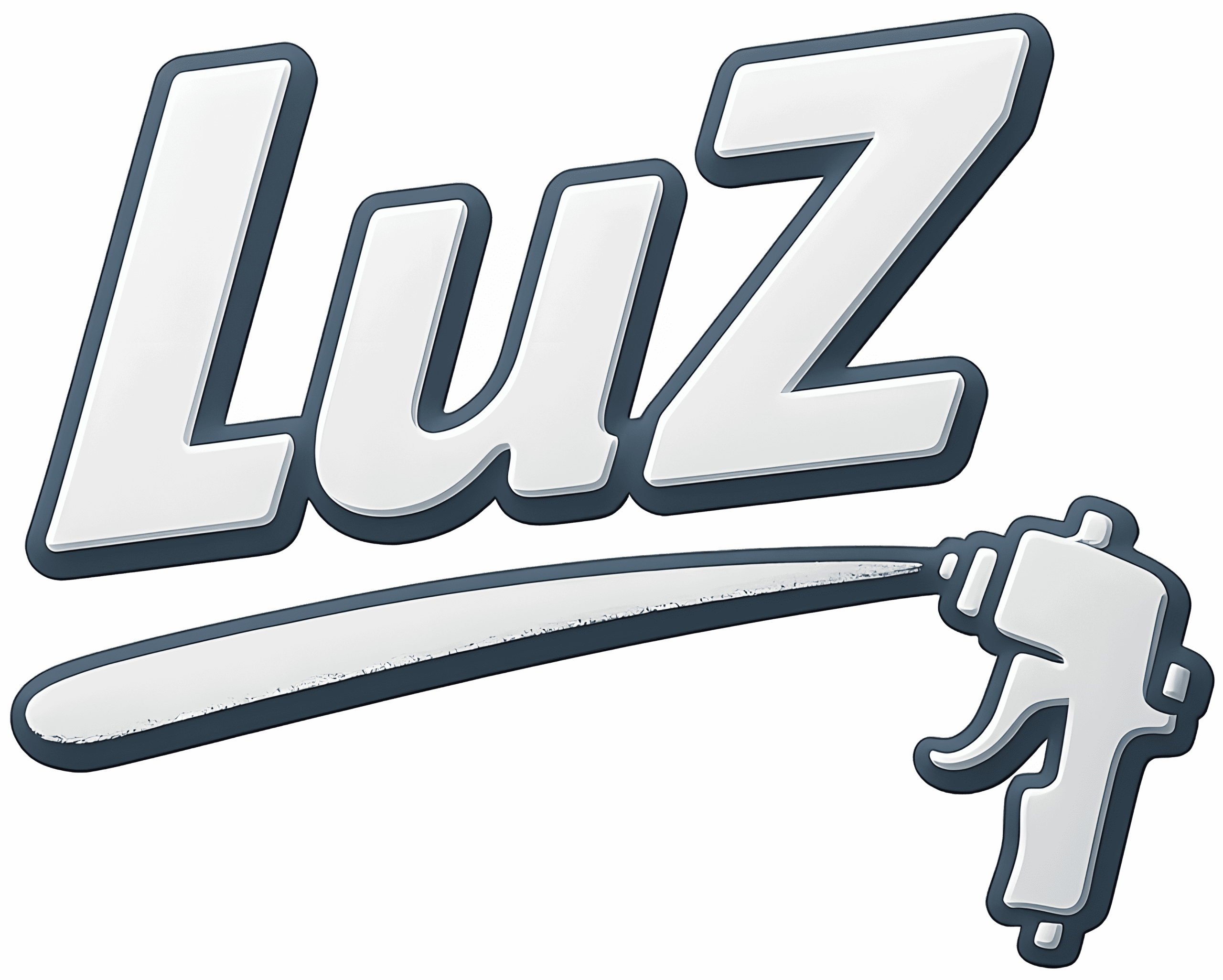 LuZ Logo mit Lackierpistole – Marke für Autolacke, Lackierzubehör und DIY-Lackierprojekte